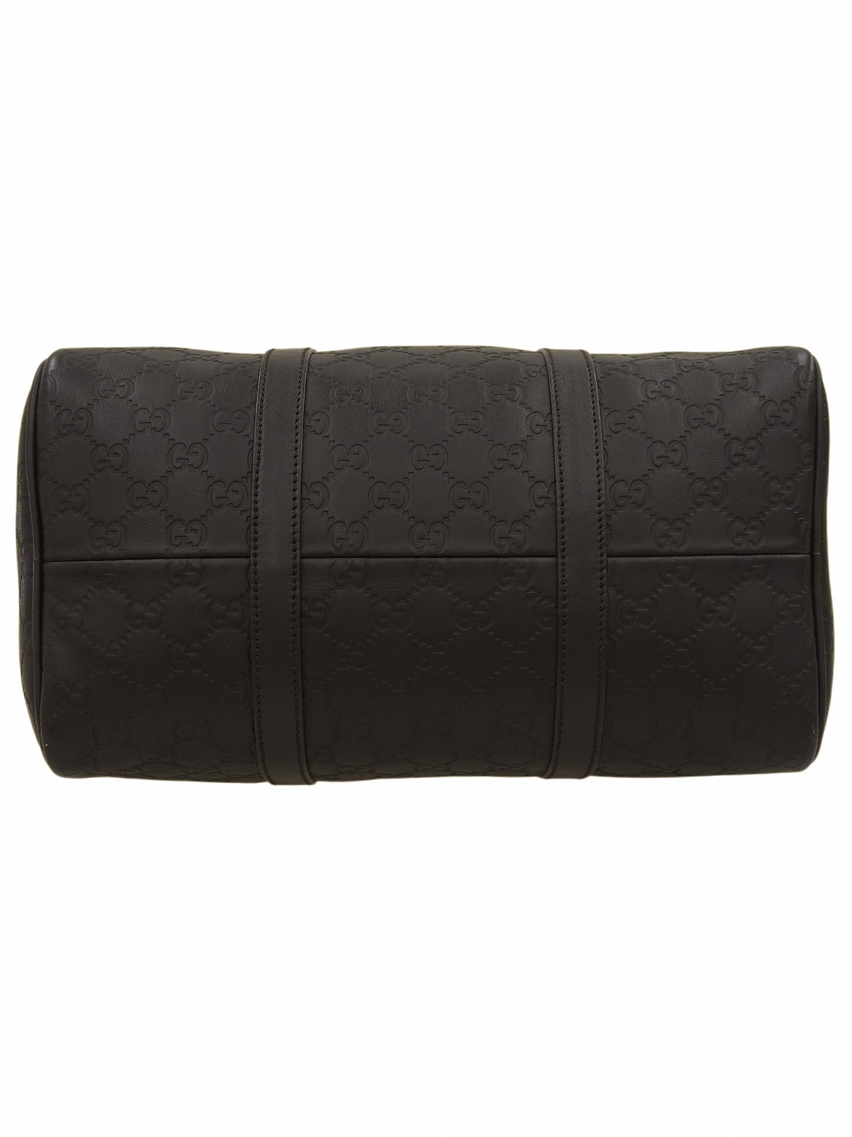 シマボストンバッグ ダークブラウン