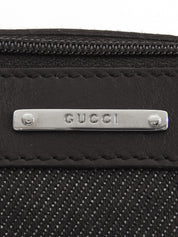 デニムロゴプレートシェリーラインハンドバッグ ブラック