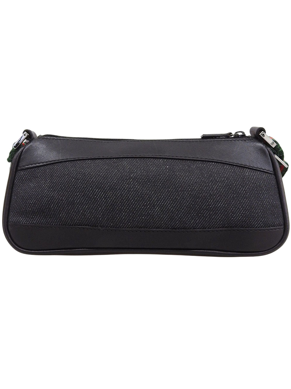 デニムロゴプレートシェリーラインハンドバッグ ブラック