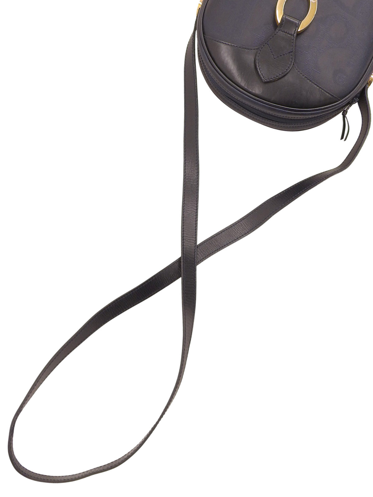 トロッターパターンロゴプレートショルダーバッグ ネイビー