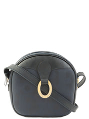 トロッターパターンロゴプレートショルダーバッグ ネイビー