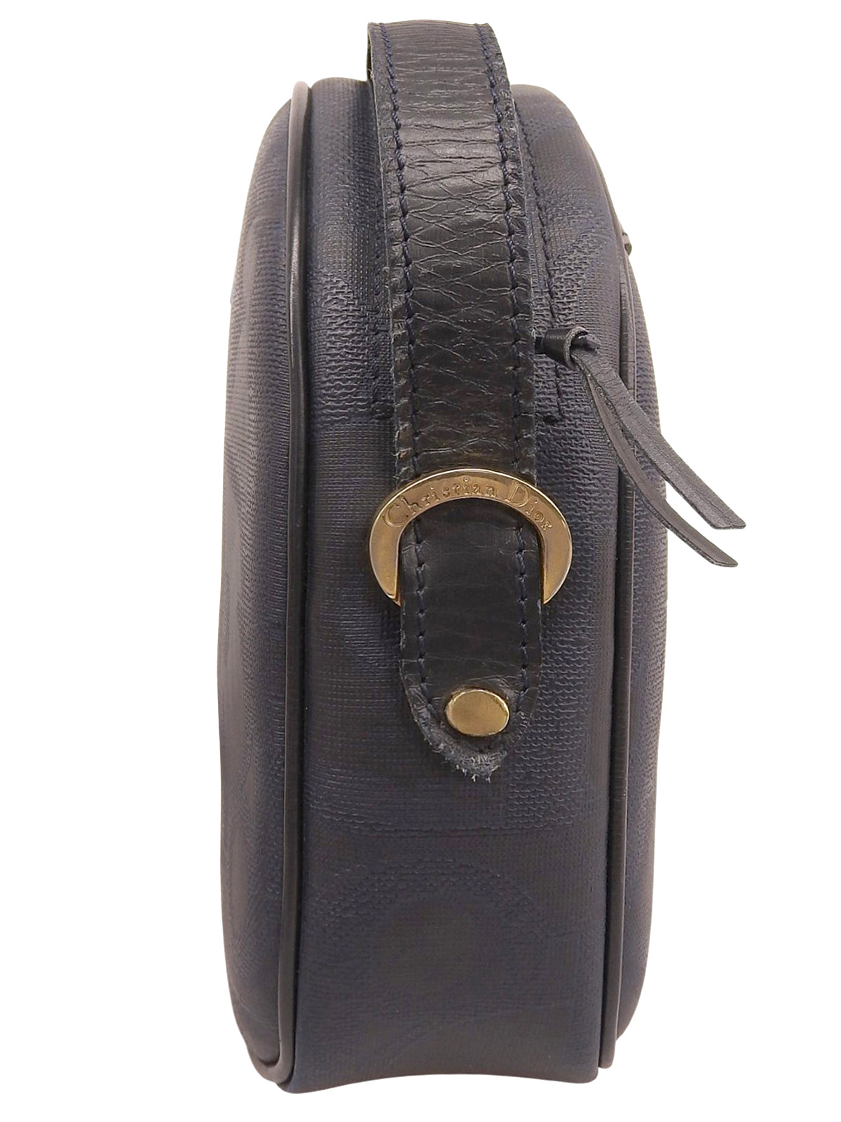 トロッターパターンロゴプレートショルダーバッグ ネイビー