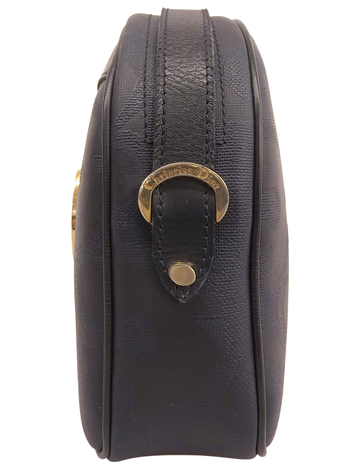 トロッターパターンロゴプレートショルダーバッグ ネイビー