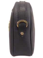 トロッターパターンロゴプレートショルダーバッグ ネイビー