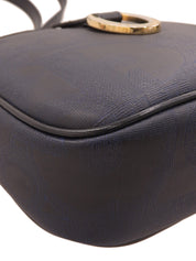 トロッターパターンロゴプレートショルダーバッグ ネイビー