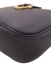 トロッターパターンロゴプレートショルダーバッグ ネイビー