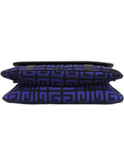 キャンバスロゴプレートショルダーバッグ ブルー/ブラック