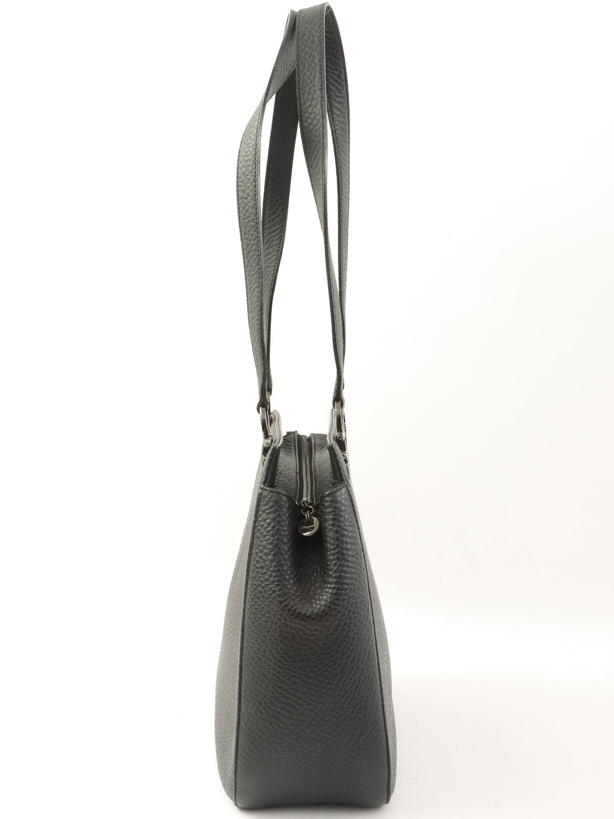 Gancini Plate Tote Bag Black