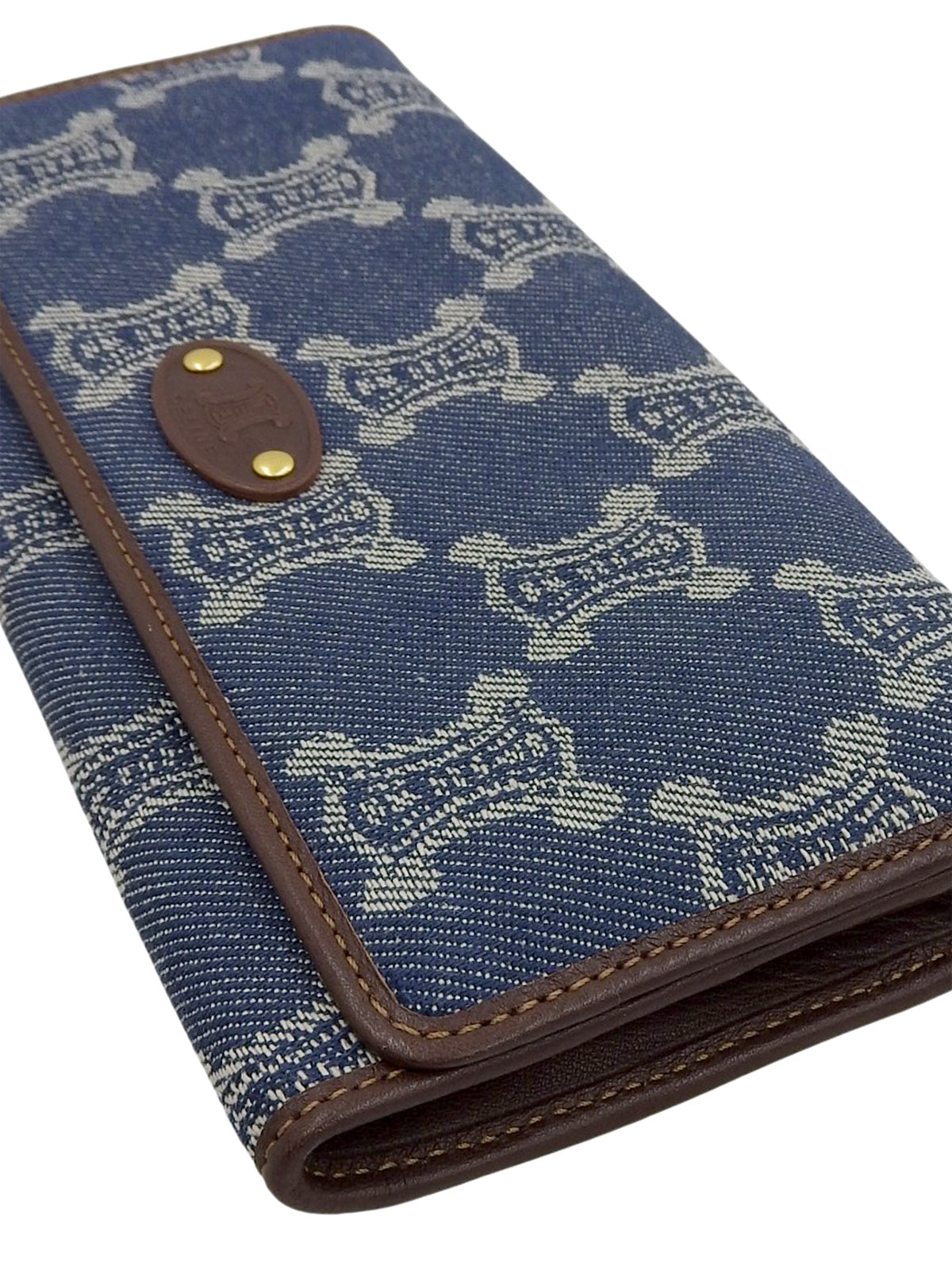 Macadam Pattern Long Wallet Blue/Brown