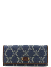 Macadam Pattern Long Wallet Blue/Brown