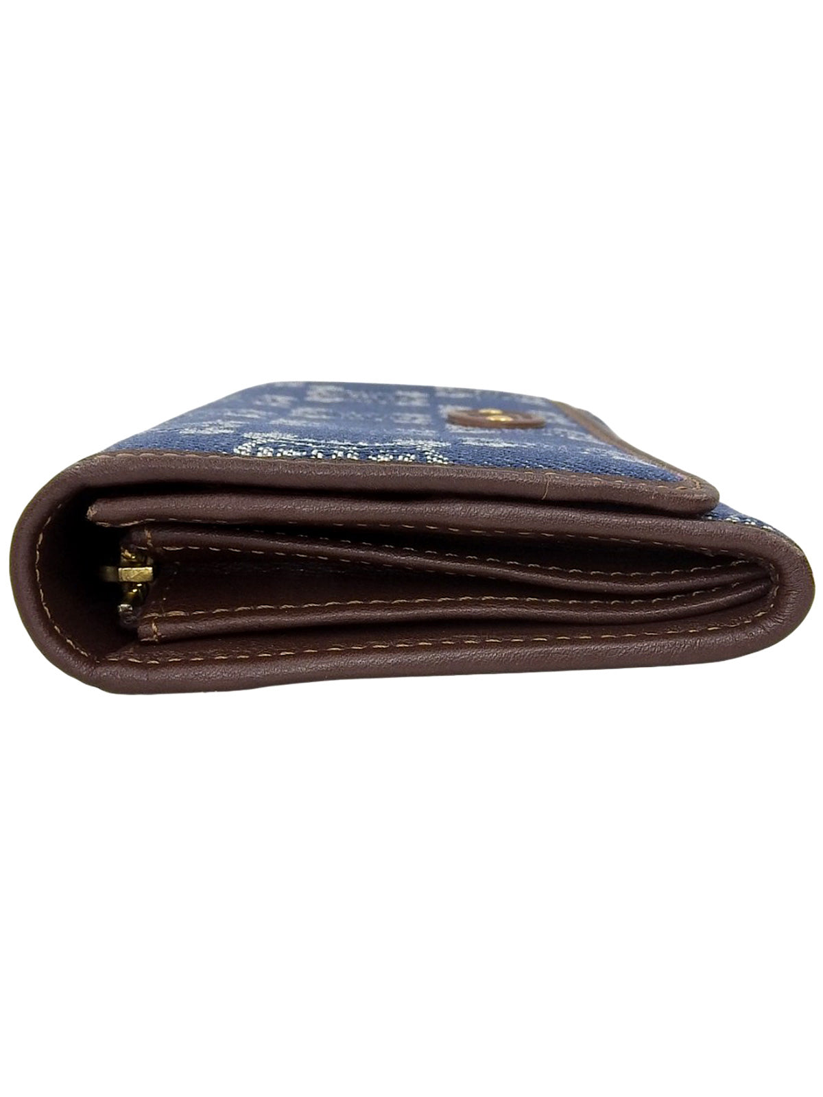 Macadam Pattern Long Wallet Blue/Brown