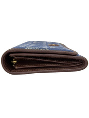 Macadam Pattern Long Wallet Blue/Brown