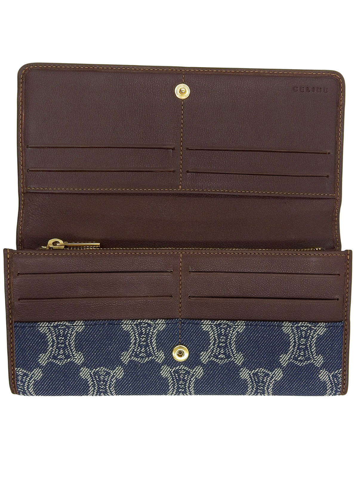 Macadam Pattern Long Wallet Blue/Brown
