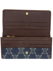 Macadam Pattern Long Wallet Blue/Brown