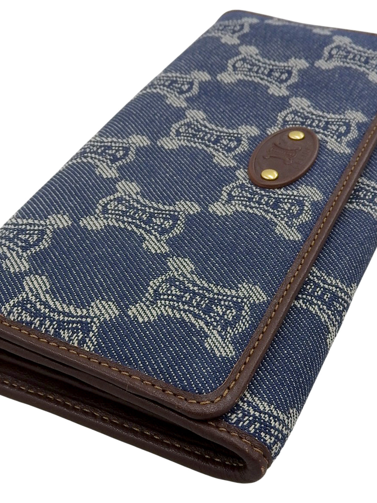 Macadam Pattern Long Wallet Blue/Brown