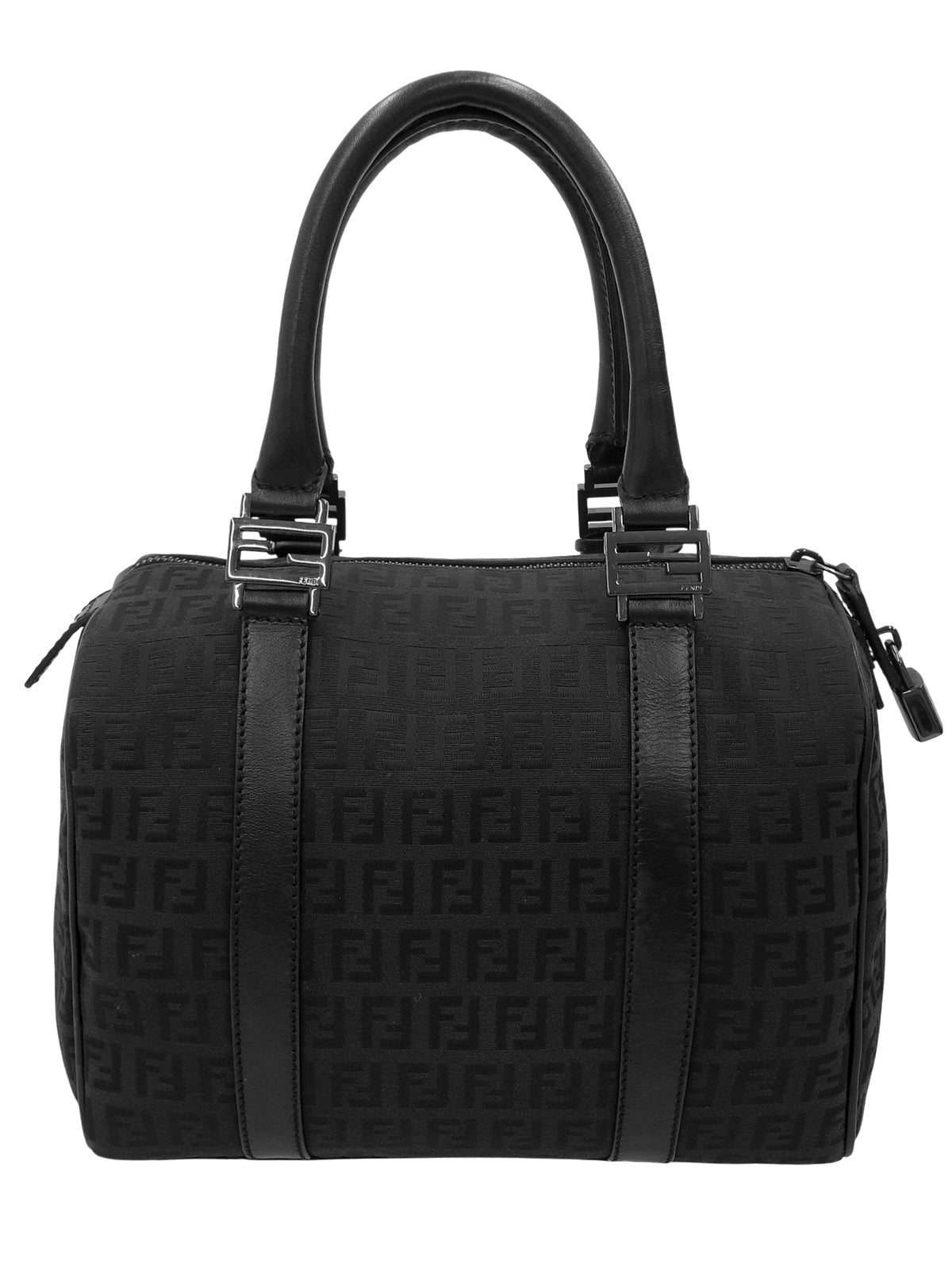 FF Zucchino Pattern Mini Boston Bag in Black