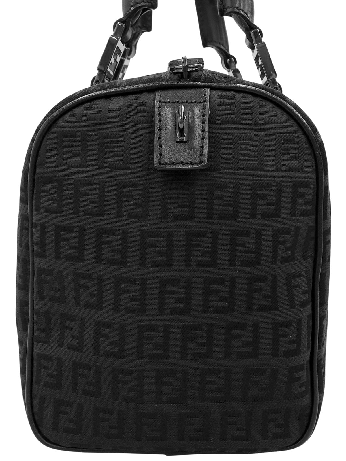 FF Zucchino Pattern Mini Boston Bag in Black