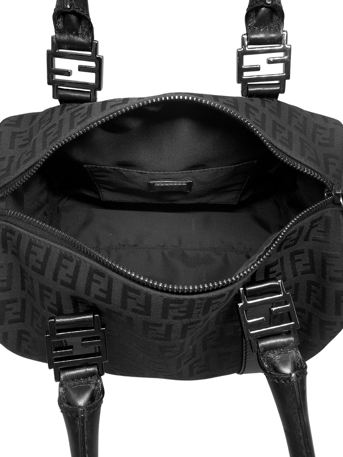 FF Zucchino Pattern Mini Boston Bag in Black