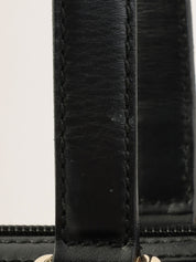 GG Crystal Mini Boston Bag in Metallic Gray/Black