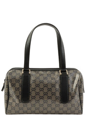 GG Crystal Mini Boston Bag in Metallic Gray/Black