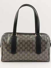 GG Crystal Mini Boston Bag in Metallic Gray/Black