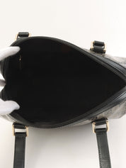 GG Crystal Mini Boston Bag in Metallic Gray/Black