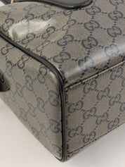 GG Crystal Mini Boston Bag in Metallic Gray/Black