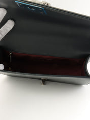 2014年頃製 シェブロンステッチボーイシャネルチェーンショルダーバッグ ブラック