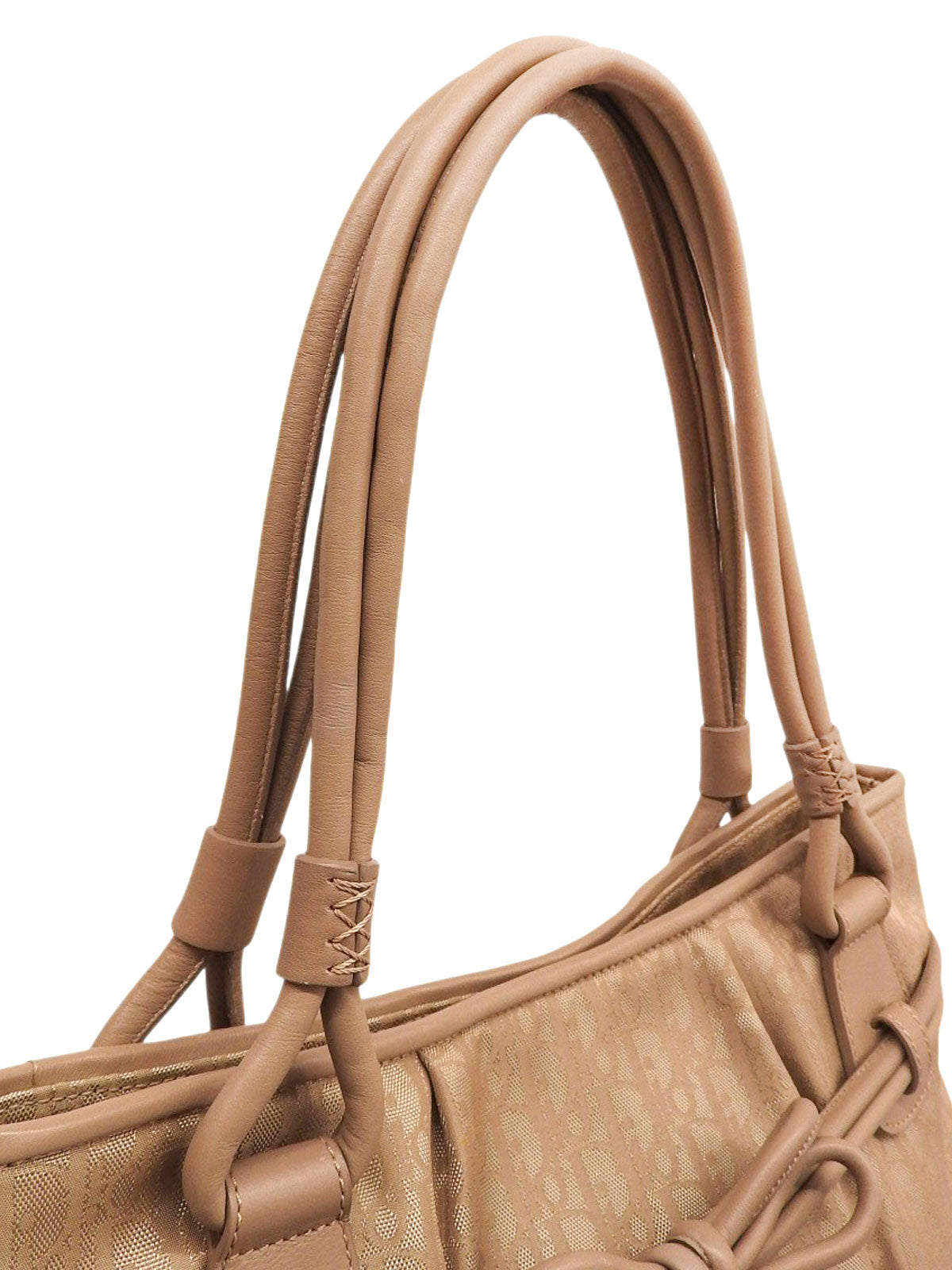 Trotter Pattern Ribbon Tote Bag, Beige