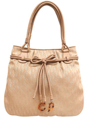 トロッターパターンリボントートバッグ ベージュ