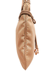 Trotter Pattern Ribbon Tote Bag, Beige