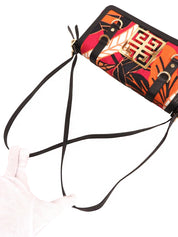 Botanical Pattern Logo Plate Shoulder Bag in Multicolor/Black