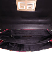 Botanical Pattern Logo Plate Shoulder Bag in Multicolor/Black