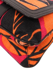 Botanical Pattern Logo Plate Shoulder Bag in Multicolor/Black