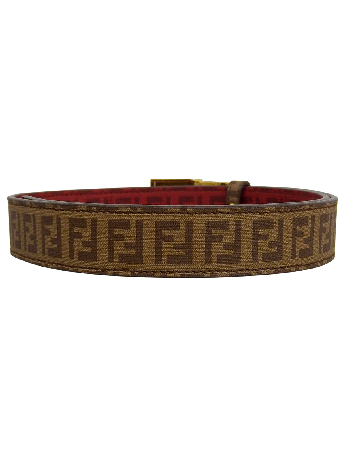 ズッキーノパターンリバーシブルベルト　ブラウン