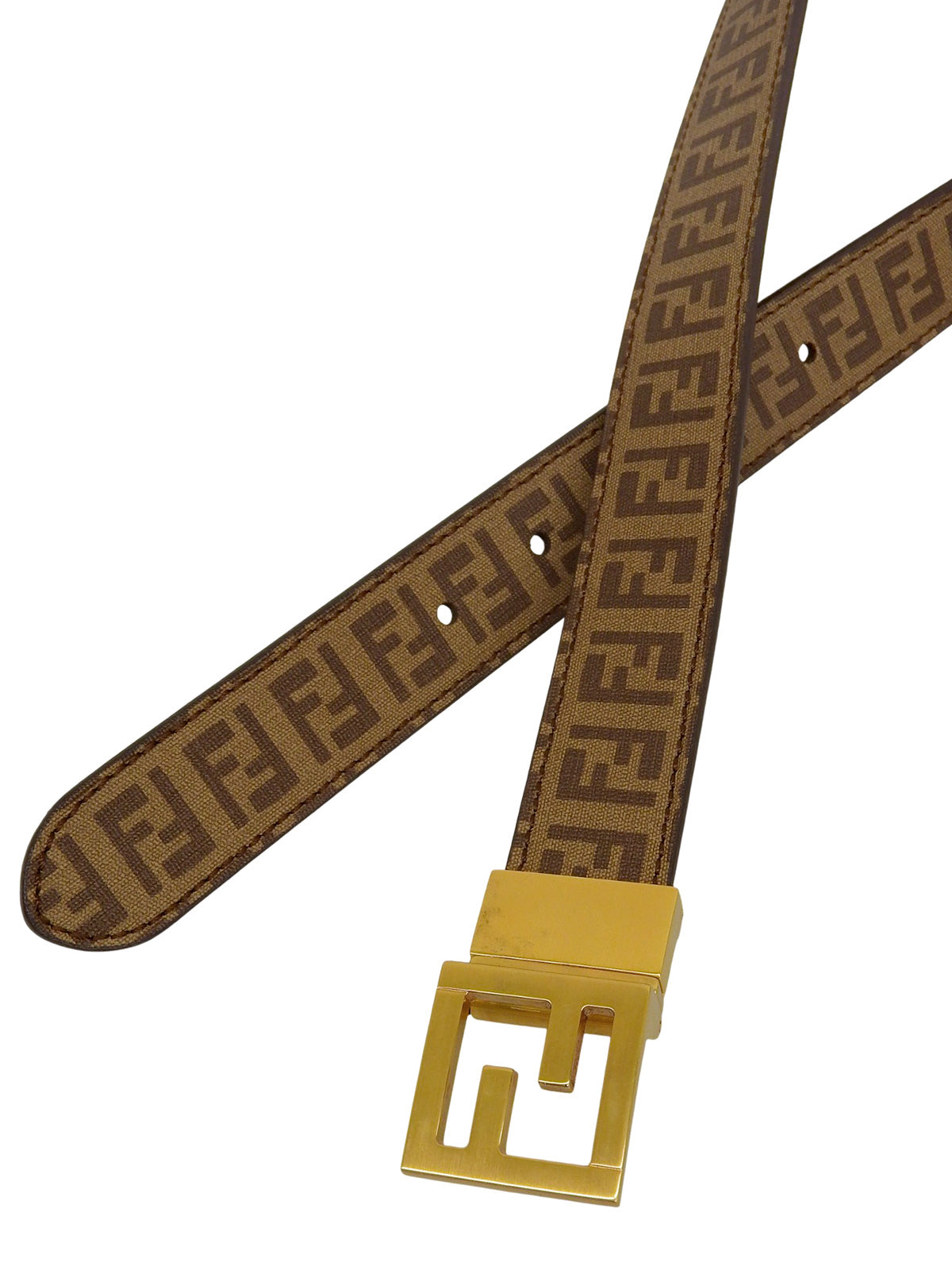 ズッキーノパターンリバーシブルベルト　ブラウン