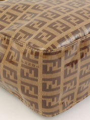 棕色/米色西葫芦图案手提包