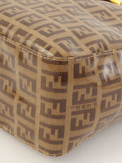 棕色/米色西葫芦图案手提包