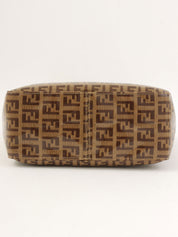 棕色/米色西葫芦图案手提包