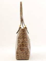 棕色/米色西葫芦图案手提包