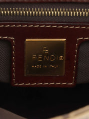 棕色/米色西葫芦图案手提包