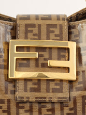 棕色/米色西葫芦图案手提包