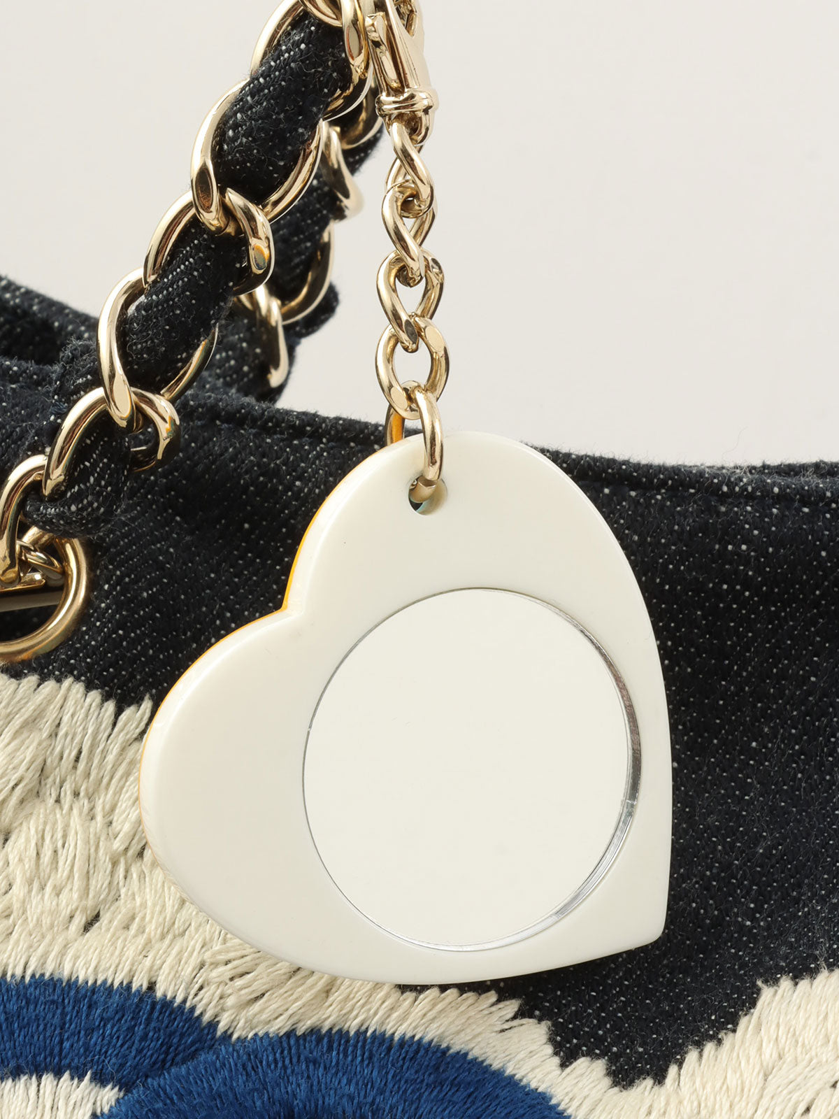 2005 Denim Night Flight Chain Tote Bag, Indigo