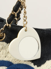 2005 Denim Night Flight Chain Tote Bag, Indigo