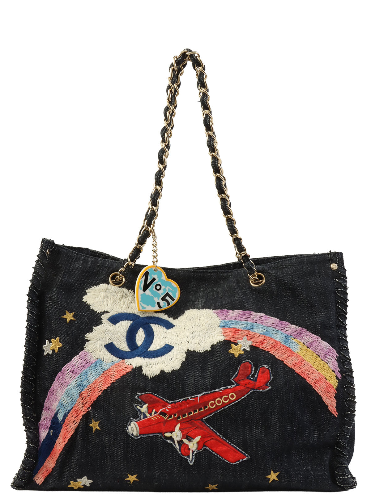 2005年頃製 デニム夜間飛行チェーントートバッグ インディゴ