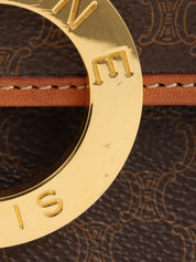 マカダムパターンロゴプレートショルダーバッグ ブラウン