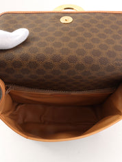 マカダムパターンロゴプレートショルダーバッグ ブラウン