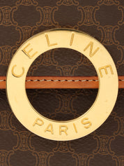 マカダムパターンロゴプレートショルダーバッグ ブラウン