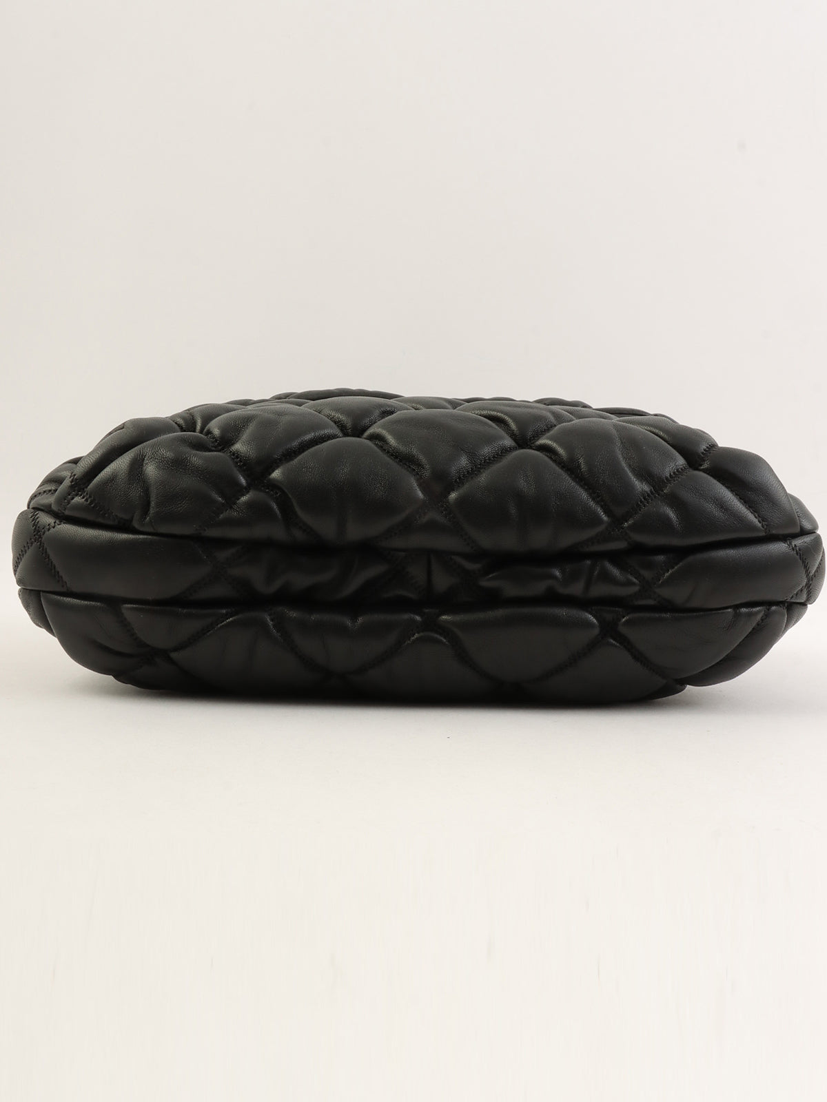 2008 Bubble Quilt CC Mark Plate Chain Shoulder Bag Black