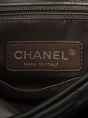 2008 Bubble Quilt CC Mark Plate Chain Shoulder Bag Black